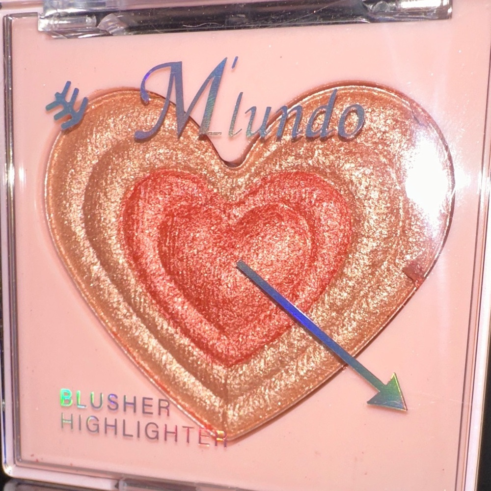 Heart Blusher Highlighter - Bronze and Red